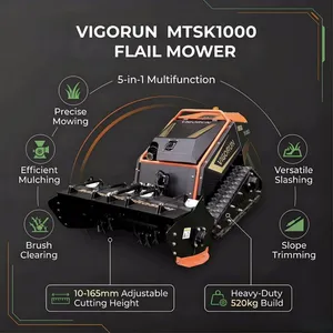 1000mm Remote Control Forest Mulcher Flail Mower, Electric Start Lawn Mowers Robot for Crop Areas Vigorun MTSK1000 thumbnail-2