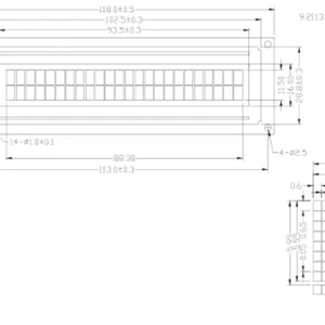 LCD Screen, 24 Character X 2 Line STN POS Customer Pole Display Character/Graphic COB LCD Display for Sale118*36 mm thumbnail-2