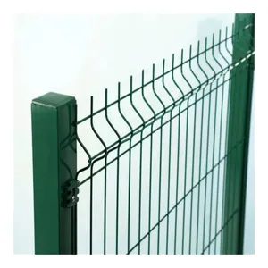 High Quality 3d Curved Fence Panels Green Powder Coated 3D Peach Shaped Post Home Usage Metal Wire Mesh Fence thumbnail-3
