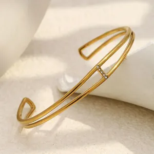 Surgical Steel Bracelet IPX6 Waterproof Adjustable Length Gold Plated Option for Wholesale thumbnail-3