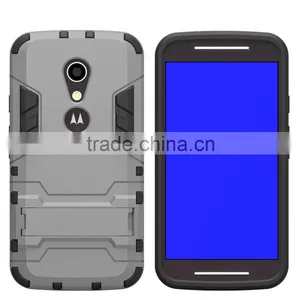 Hot Sale Armor 2 in 1 Plastic Silicon Hard Stand Holder Case Cover for Motorola Moto G/G2/G3 Armor, For Moto x Play/Force Cover thumbnail-3