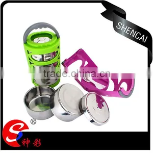 Stainless Steel Colored Tiffin Lunch Box/ 2 Compartment Insulated Box/ Bento Box thumbnail-5