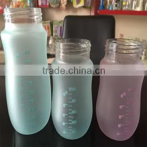 2015 China Factory Wholesale New Color Change Baby Bottle Silicone Coating Glass Baby Bottle thumbnail-1