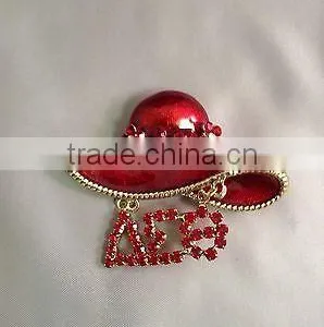 Wholesale Vnistar Delta Sigma Theta Hat Shape Brooch Greek Mascot Lapel thumbnail-1