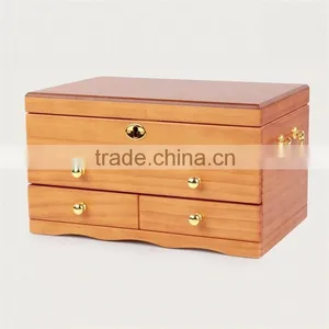 Luxury Handmade Wooden Jewelry Box With Mirror Home Decoration thumbnail-1