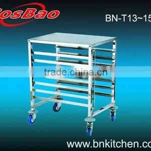 Single Row 7 Layers Stainless Steel Tray Trolley thumbnail-1