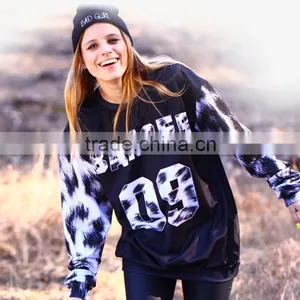 New Design Round Neck Pullover, Custom Sublimation High Chimney Collar Sweatshirt thumbnail-3