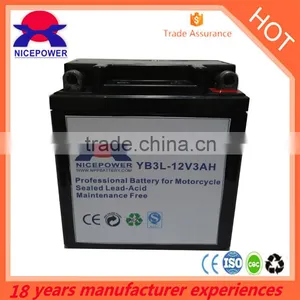 Factory Price Sealed MF Motorcycle Battery YB3L-BS ( 12v3ah) Hot Sales in China thumbnail-1