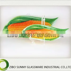 Fruits and Vegetables Series Glass Plate of the Harvest of Corn thumbnail-3