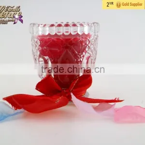 Colored Cottonwick Candles in a Wine Glass Jar Patterned Scented Candle for Home Decoration thumbnail-1