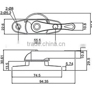 Crescent Lock For PVC Casement Window thumbnail-2