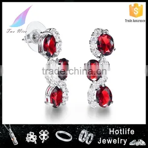 New Year Best Gift for Women Ruby and Emerald Gemstone New 2016 Latest Gold Earring Designs thumbnail-1