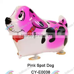 Walking Pink Spot Dog Foil Balloon Helium Balloon thumbnail-1