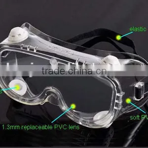 2016 Transparent Safety Goggles 1.3mm PVC Lens Surgical Safety Goggles With Headband Anti-fog Safety Goggles Manufacturing thumbnail-2