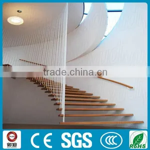 Modern Interior Curved Floating Stairs With Wood Tread thumbnail-1