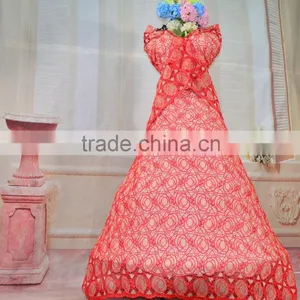 Latest Cord Lace Popular African Lady Suit Fabric Beaded Lace for Evening Dress thumbnail-1