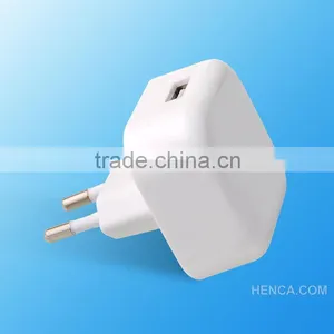 White Color 1 Port Usb Wall Chargers With EU Plug thumbnail-3