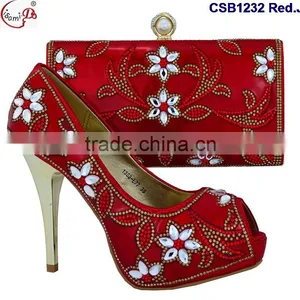 CSB1232 Fashionable New Design High Heel Shoes Matching Bags.italian Shoes Nad Bags for Ladies thumbnail-3