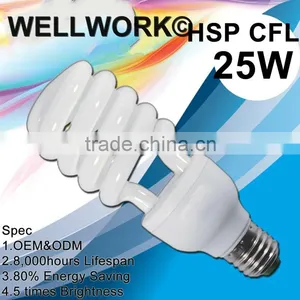 CFL Glass Tube 25W Spiral Energy Saver, Compact Fluorescent Lamp thumbnail-1