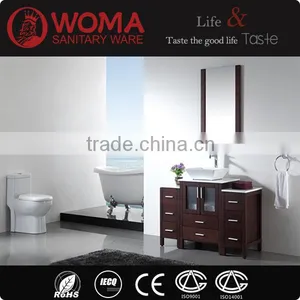 Wooden Bathroom Vanity Bathroom Wash Basin Square Counter Top Ceramic Bathroom Furniture No.3199C thumbnail-1