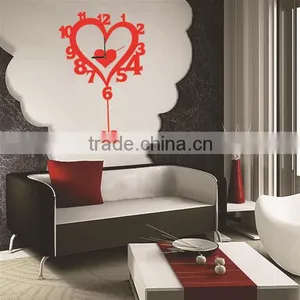 Large Loving Heart Clock Shape Removable Room Decor 3D Wall Sticker thumbnail-1