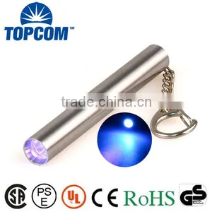 AA Battery Powered Metal Key Chain Light LED UV Keychain Light thumbnail-1