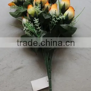 18 Heads Fatory Making Artificial Flower Rose Bud Silk Rose Bud thumbnail-3