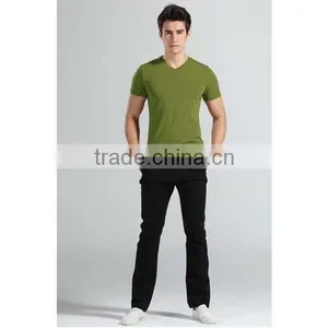 Wholesale Cheap Cotton Promotional Blank V-neck T Shirts thumbnail-3