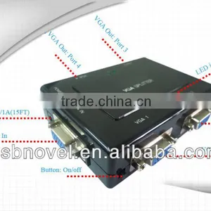 250MHZ VGA 4 Port Splitter With Led Light and Switch thumbnail-3