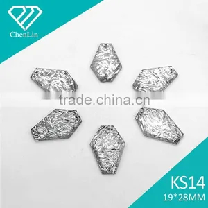 KS14 Foiled 19*28 Flat Back Sew on Acrylic Rhinestones for Fashion Decoration, Craft Making, Garment Bags Accessories thumbnail-1