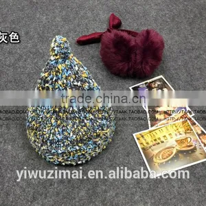 South Korea Knitted Candy Color Pointed Cap Warm Thickening Couples Hat thumbnail-4