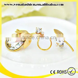 Guangdong Manufacturer Crystal Flower Lily Ear Cuff thumbnail-5