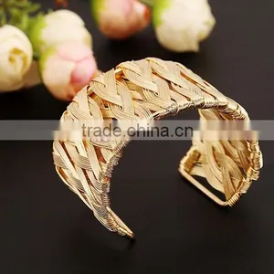 New Open Super Wide Cuff Bangle Bracelet Fashion Jewelry Gold Tone thumbnail-1