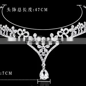 New Fashion Bridal Crystal Pendant Decorative Headband Tiara Crown Jewelry thumbnail-4