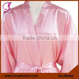 290402 Solid Silky Satin Bathrobe With Short Sleeve Quality Choice thumbnail-2