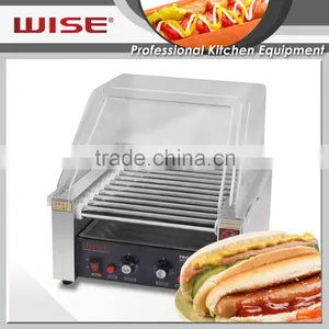 WISE Commercial 11 Rolls Electric Stainless Steel Hot Dog Roller Grill With Sneeze Guard thumbnail-2