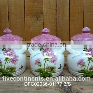 Ceramic Storage Jars Tea Coffee Sugar Canister With Lid thumbnail-1