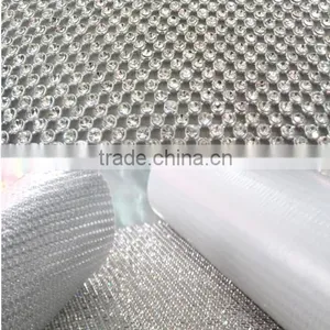 Hot Fix Triming 45x120 Aluminum Rhinestone Mesh SS8 Crystal Silver Base Mesh For Clothing Shoes Dress thumbnail-1