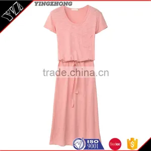 The 2016 Women's Clothing of Cultivate One's Morality Show Thin Short Sleeve V-neck Long Dress thumbnail-1