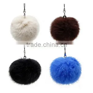 Multifunctional Rabbit Fur Ball Keychain Made in China thumbnail-3