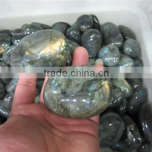 New Arrival Customed Blue Labradorite Quartz Crystal Eggs Natural Rough Crystal thumbnail-1