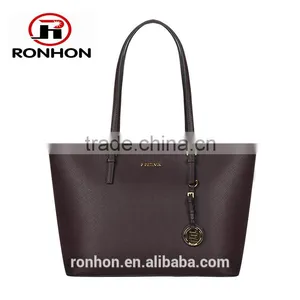 Lady Tote PU Leather Bag With Golden Metal Ornamental thumbnail-5