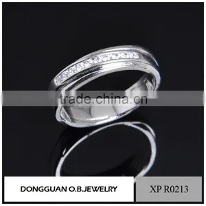 Fashion Women Wedding Ring Stainless Steel Single Cubic Zirconia Classic Engagement Ring thumbnail-1