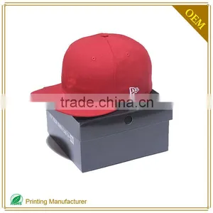 Square Folding Hat Shipping Box Black With Logo Print Custom thumbnail-4