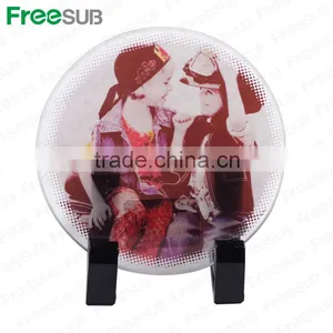 Logo Printing L100*H100*W4mm Round Coaster Sublimation Toughened Blank Glass Photo Coaster thumbnail-1