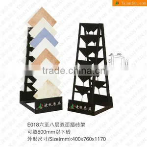 E018 Double Size Simple Metal Display Rack for Ceramic Tiles/Marble Stone Samples/Granite Tiles Display Stand thumbnail-1