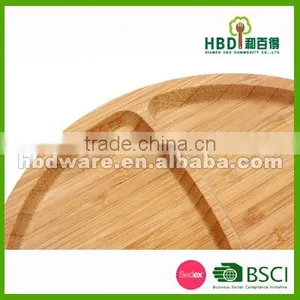New Design Round Serving Tray, Bamboo Plate, Divided Platter thumbnail-3