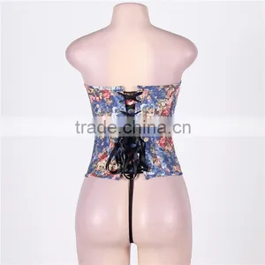 Wholesale Women Hot Sex Blue Photo Corset Waist Trainer Corset Sexy Corset thumbnail-4