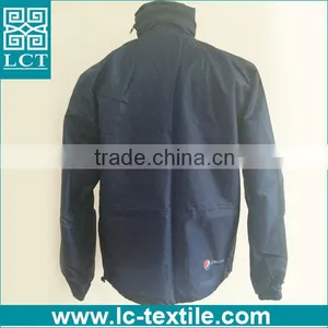 Supply 100% 190T Nylon Dark Blue Promotional Heat Transfer Print Lightweight Zip up Fold up Jacket With a Pouch(LCTN1563) thumbnail-2