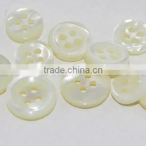 High End 4 Holes White MOP Pearl Shell Men's Shirt Buttons in Size 18L, 14L thumbnail-2